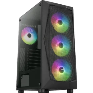 Gabinete Gamer Aerocool Falcon-A V2 Preto ARGB Lateral Acrílico